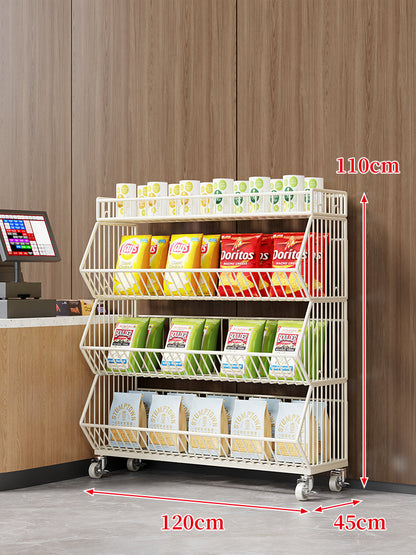 Drei-Stufiger Mobiler Drahtkorb-Organizer-Wagen