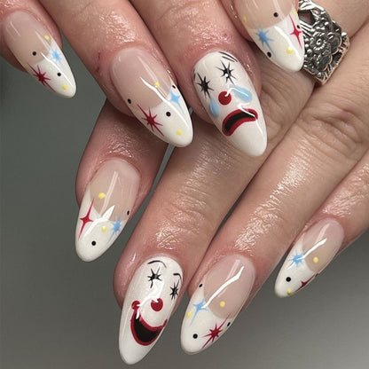 Künstlerisch Clown-Themen Stiletto Nagelkunst Brehn