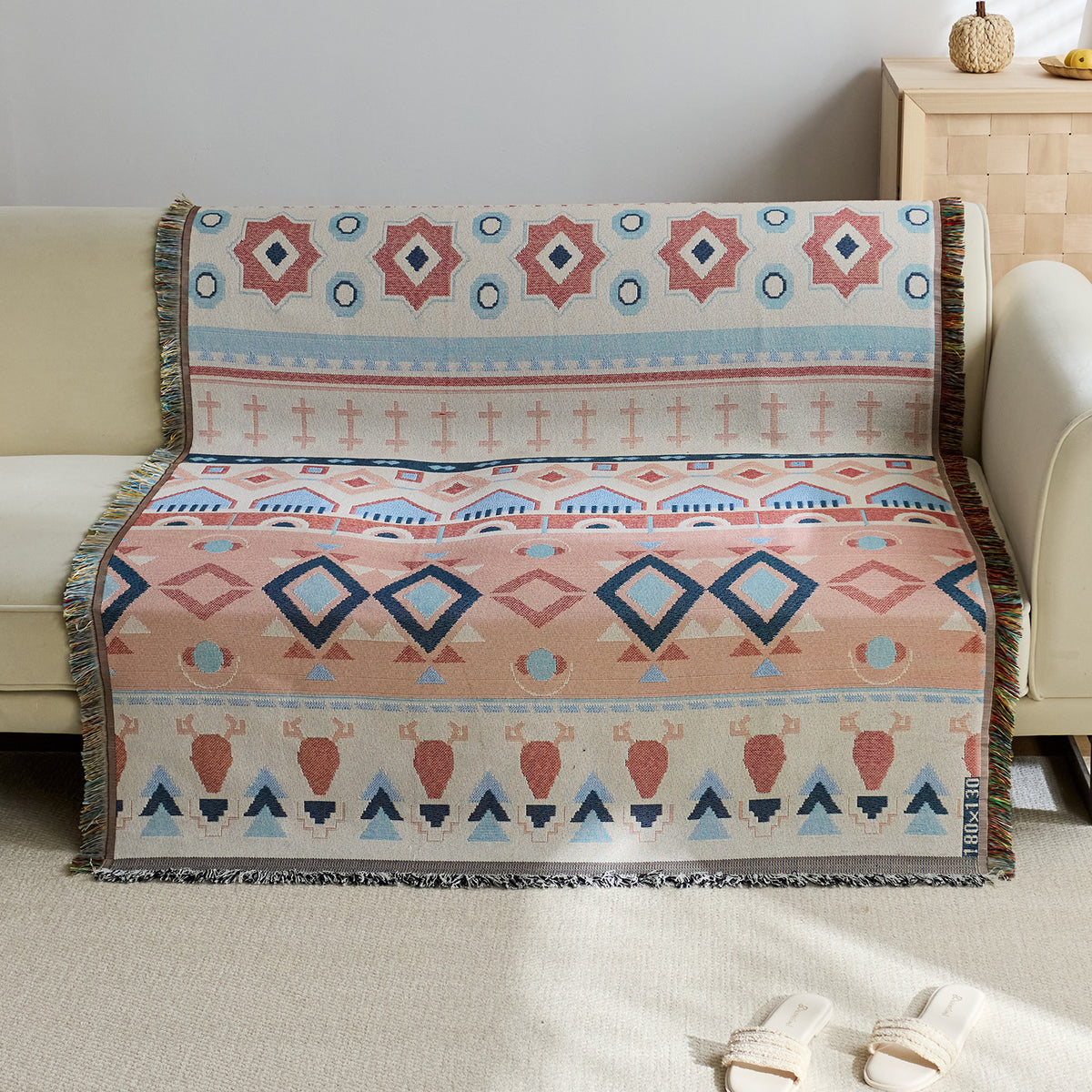 Künstlerische Jacquard-Wurfdecke