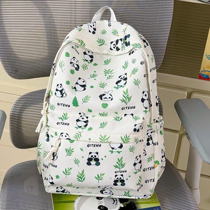 Spaßiger und verspielter Panda-Print-Rucksack