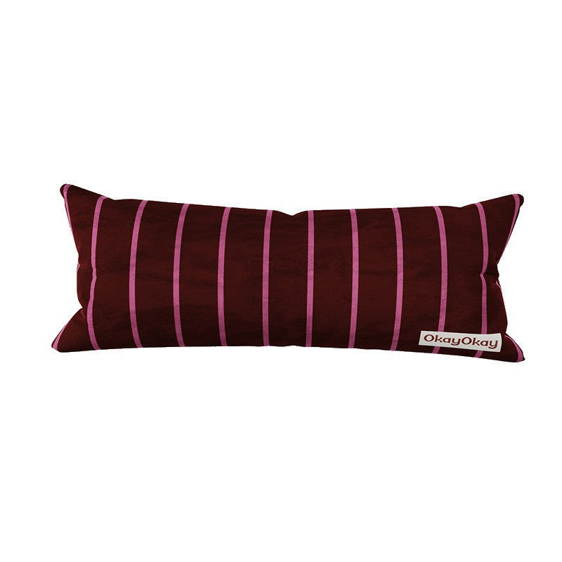 Square Velvet Striped Decorative Throw Pillow with Plush Insert