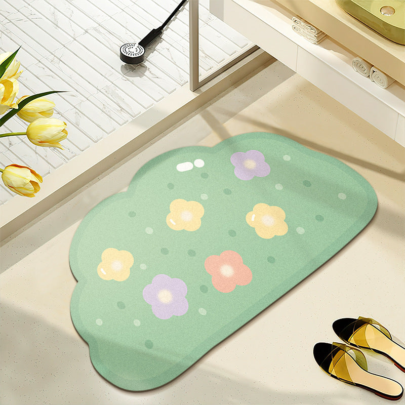 Blumenmuster wasserabsorbierender Badteppich