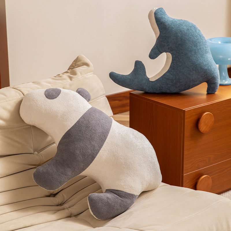 Delfinförmiges Komfort-Kuschelkissen aus weichem Plüsch mit ergonomischer Kontur Brehn