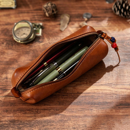 Premium Leder Zylinder Bleistiftetui