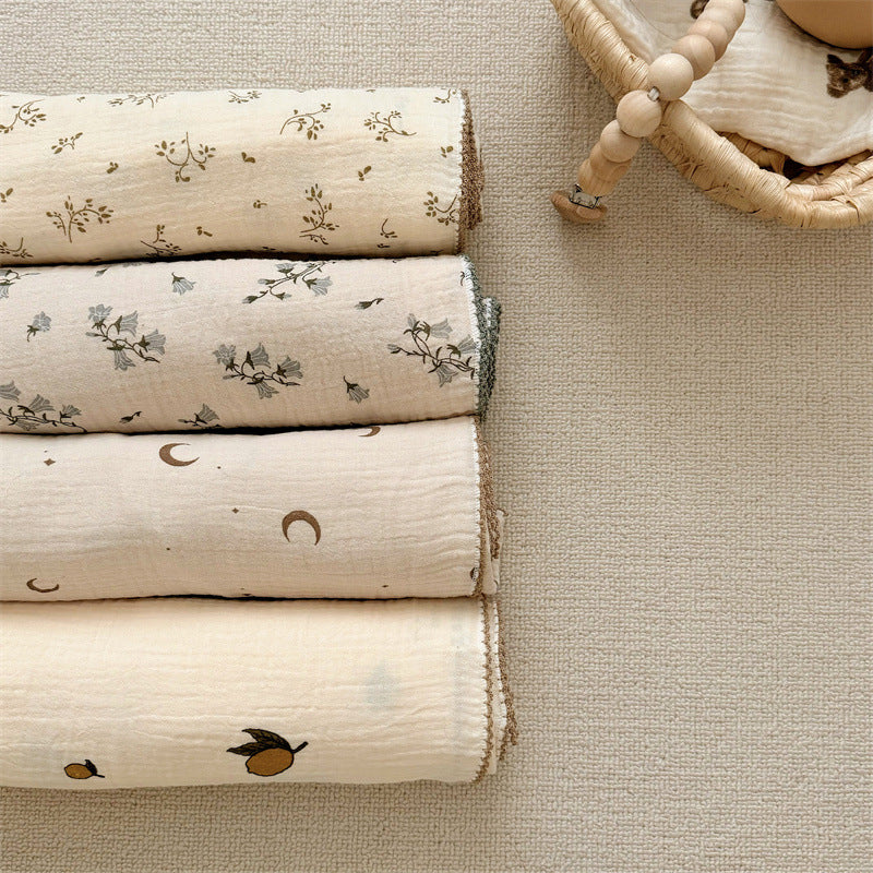 Damen Kuschelige Baumwoll-Decke mit floralem Design Brehn