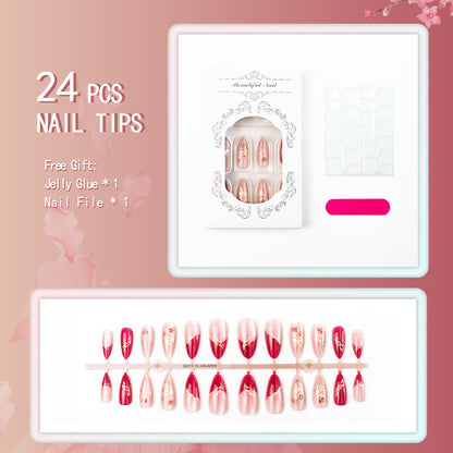 Elegantes florales Press-On-Nagelkunstset