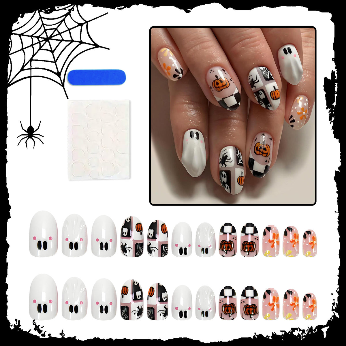 Kunstnagelset mit saisonalen Halloween Motiven Brehn