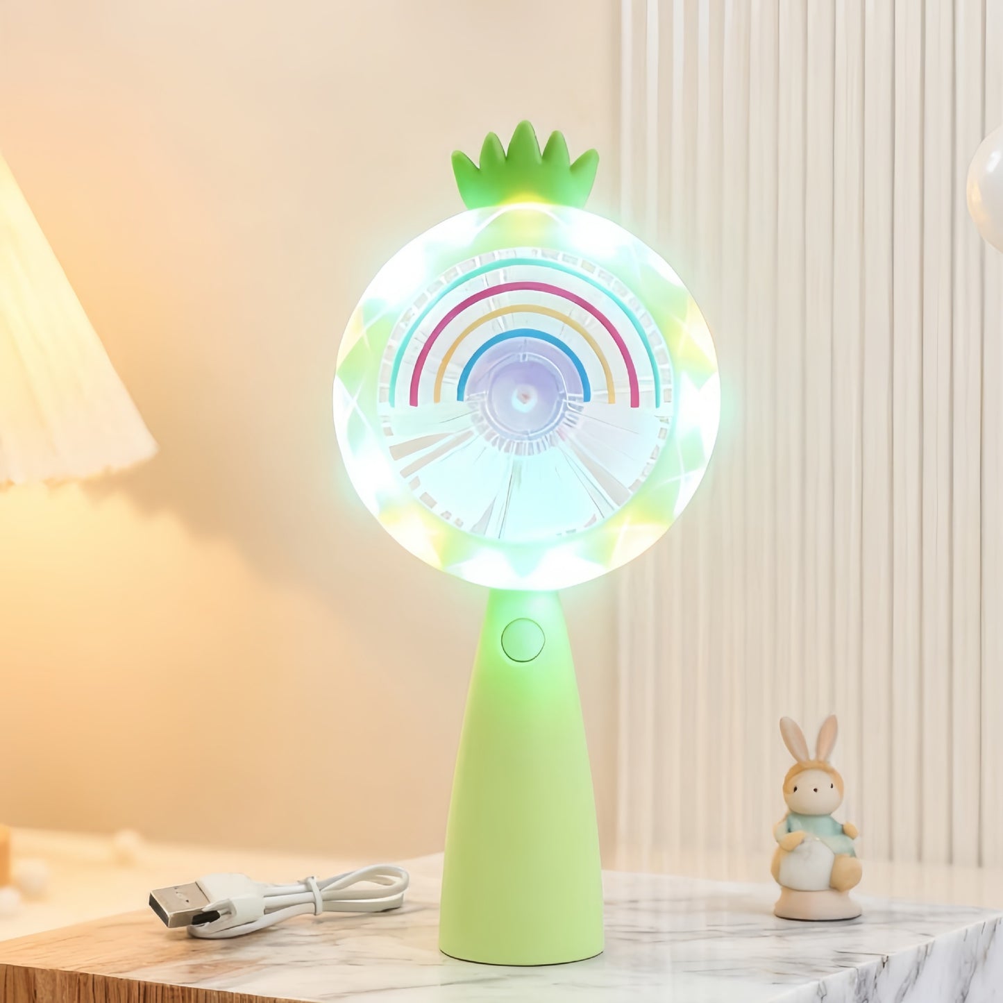 Damen Tragbarer USB Handventilator mit LED-Beleuchtung Brehn