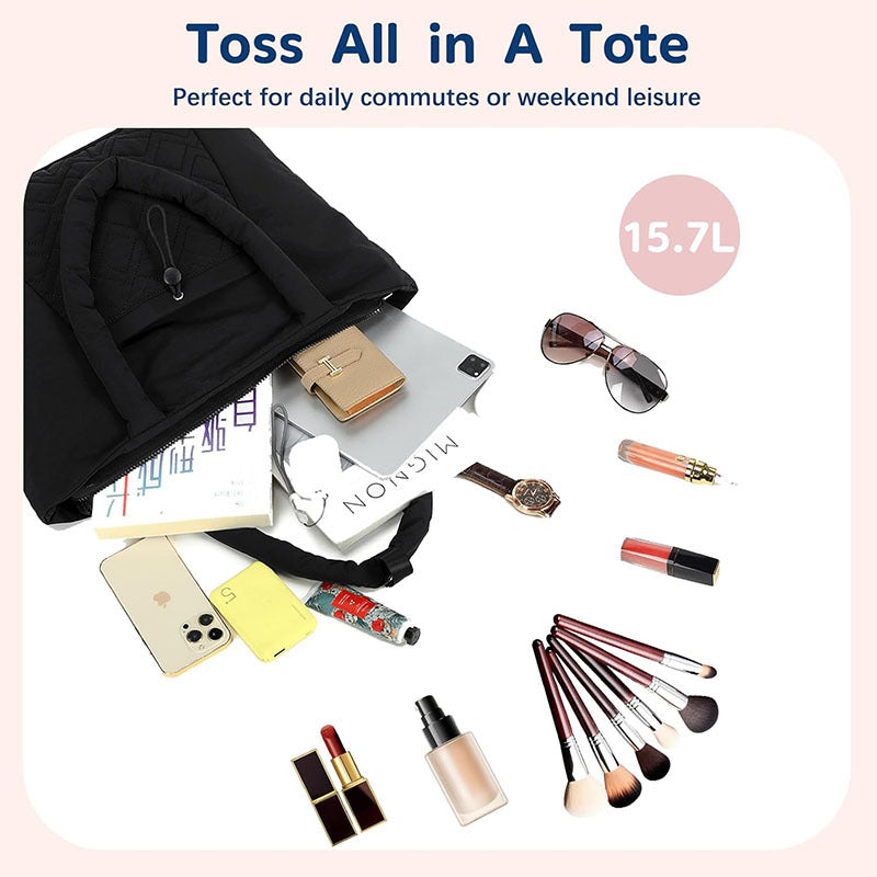 Gepolsterte Alltags-Handtasche mit Abnehmbarem Kosmetikbeutel Brehn