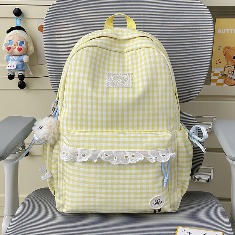 Charmantes Gingham-Muster Schulranzen