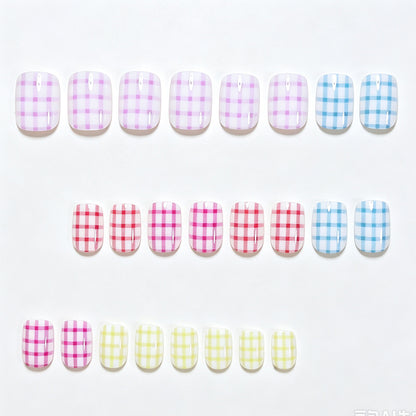 Gingham Muster Nagelkunst Wraps Brehn