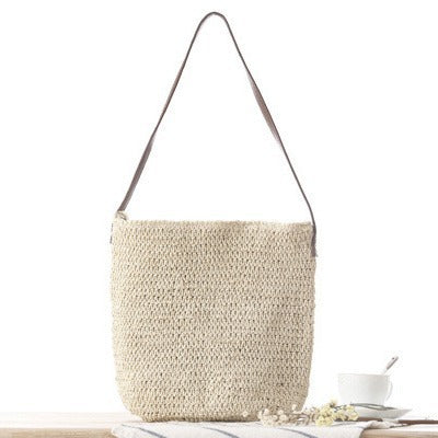 Handtasche Aus Handgeknüpftem Naturmaterial mit Verstellbarem Schulterriemen Brehn