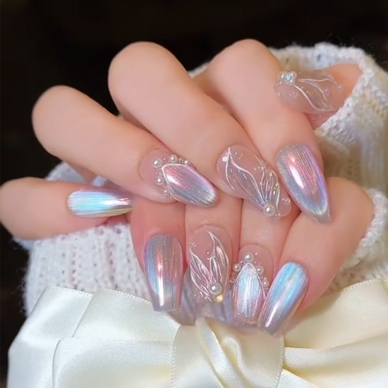 Elegantes Press-On-Nagelset mit Glitter- und Glanzfinish Brehn