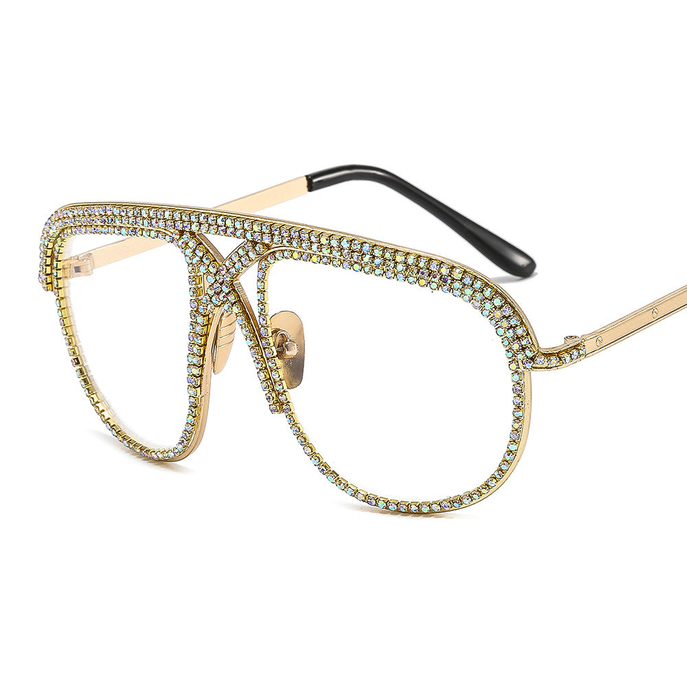 Damen eleganten Sonnenbrille mit glitzerndem Rahmen und gradienten Gläsern Brehn