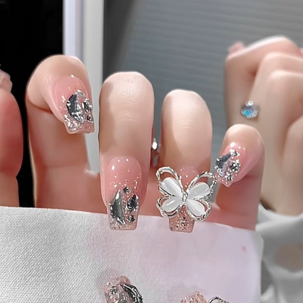 Künstlerisches Press-On-Nagelset mit Sternenmotiv Brehn