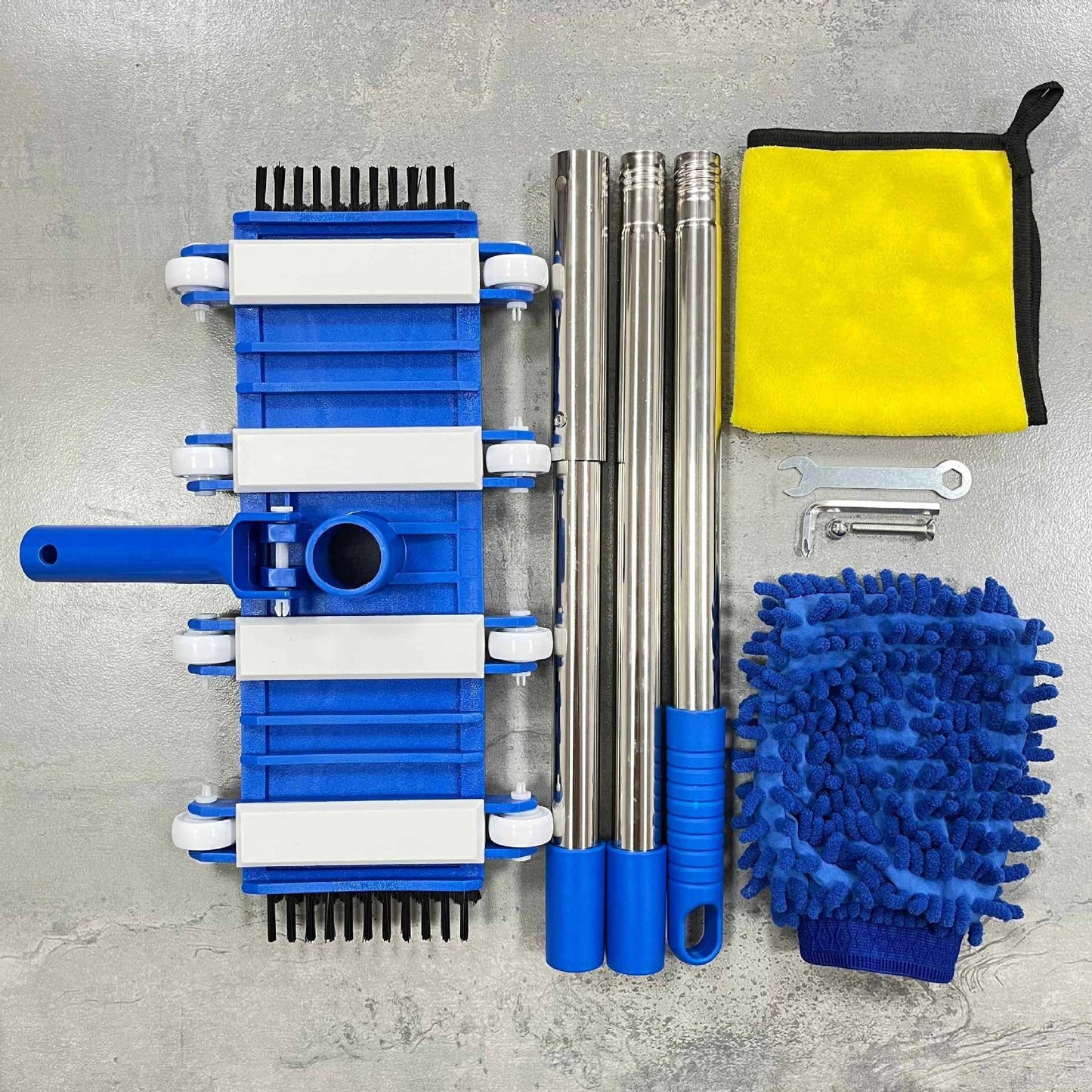 Professionelles teleskopisches Edelstahl Auto Wasch- und Detailmopp-Set Brehn