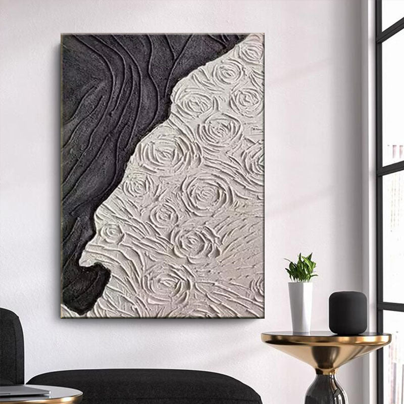 Texturierte abstrakte florale Leinwandwandkunst