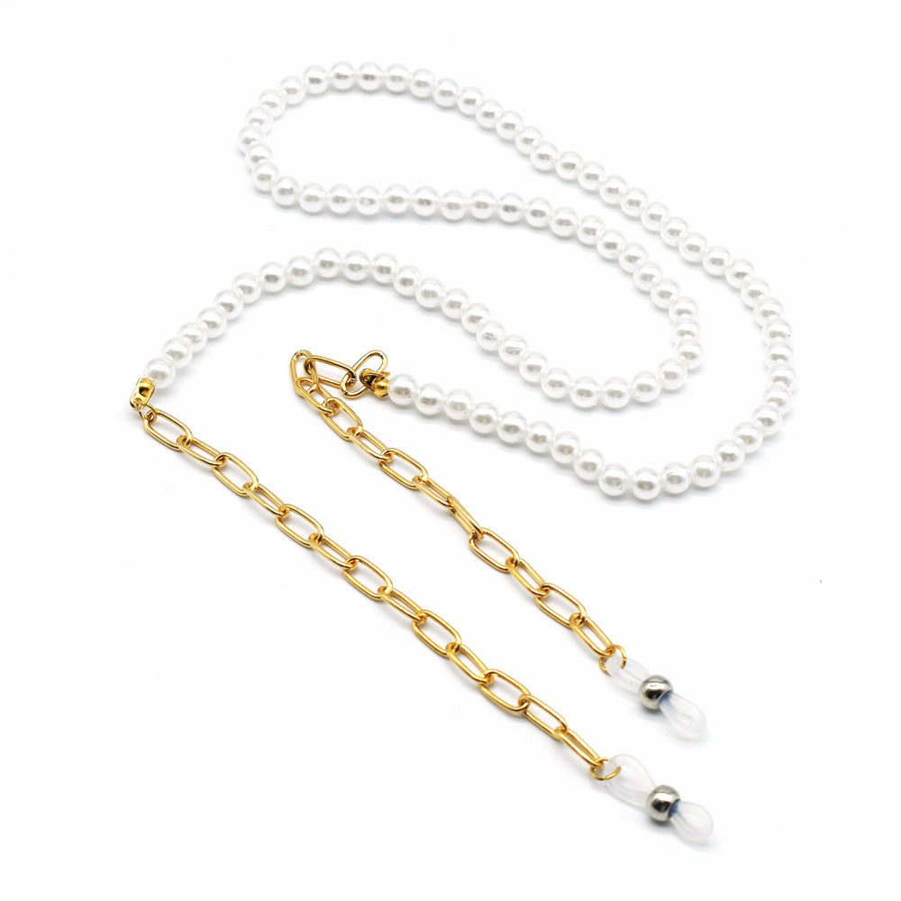 Eleganter Perlen- und Goldkette Brillenhalter Brehn