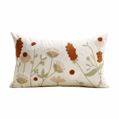 Dekorative quadratische gestickte florale Tufted Leinenkissenbezug