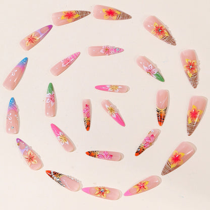 3D Floral Akzent Nagelkunst Extensions Brehn