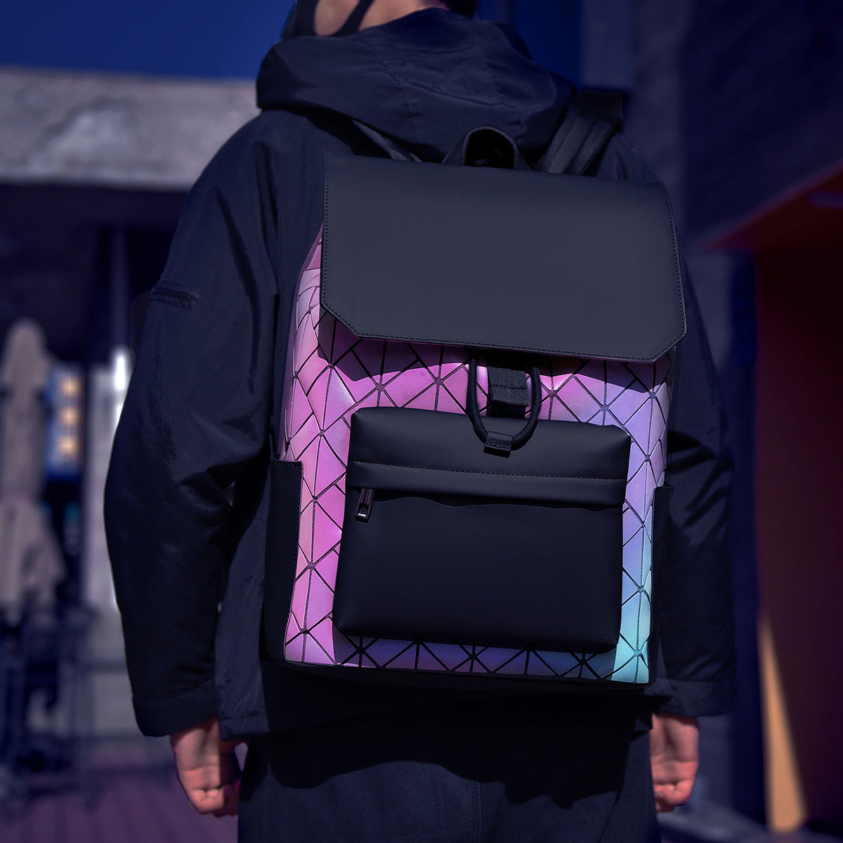 Trendiger geometrischer Druck-Rucksack Brehn