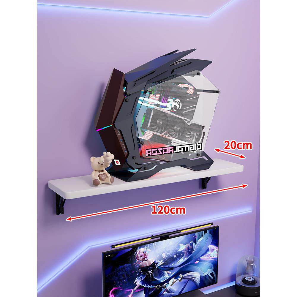 Wandmontage-Schwimmregal für Mid-Tower-Gaming-PC mit verstärkten Halterungen