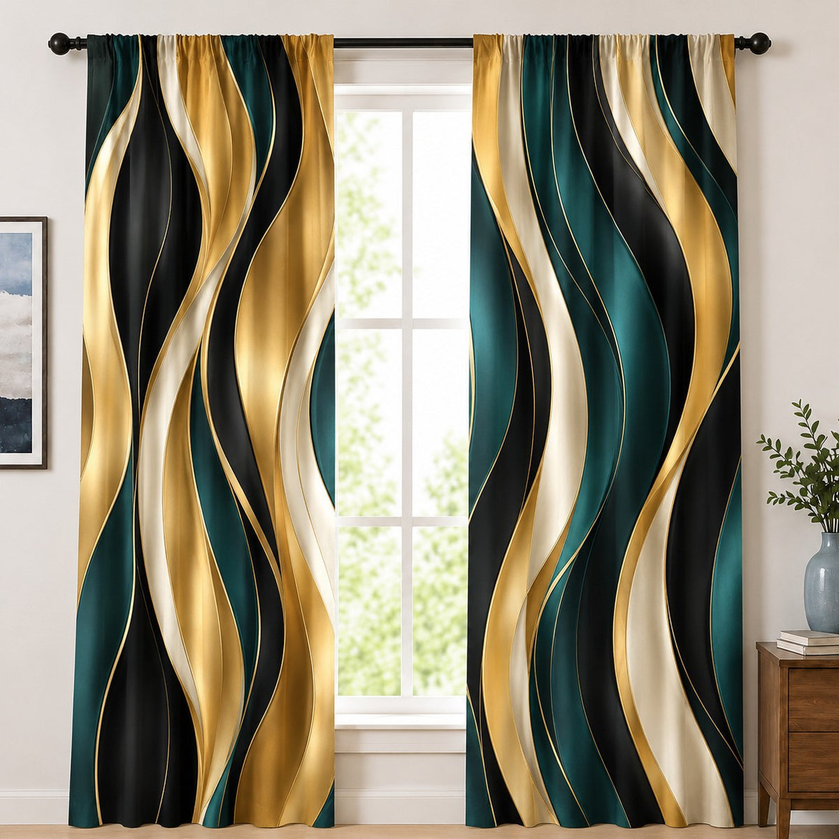Abstract gemusterte Fenster Gardinen