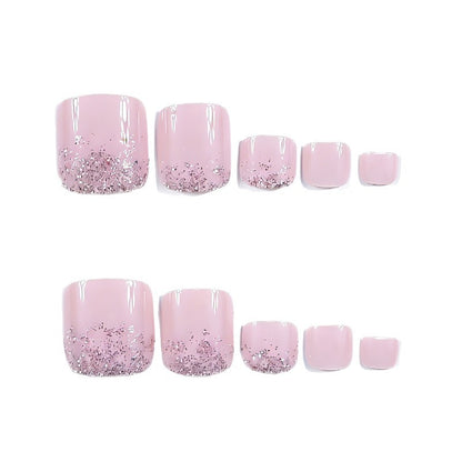 Elegante Glitter Ombre Zehennagelkunst Brehn