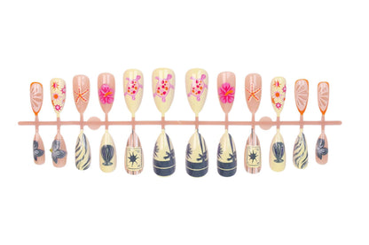 Kunstnagelset mit floralen und maritimen Motiven Brehn