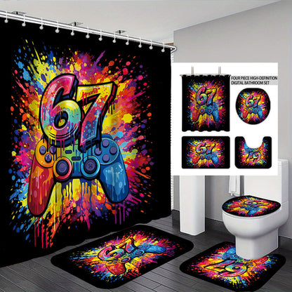 Digital Art-Themen Vier-Teiliges Badezimmer-Set Brehn