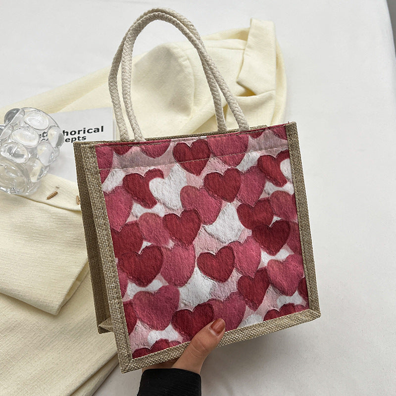 Herz-Muster Casual Tote Bag