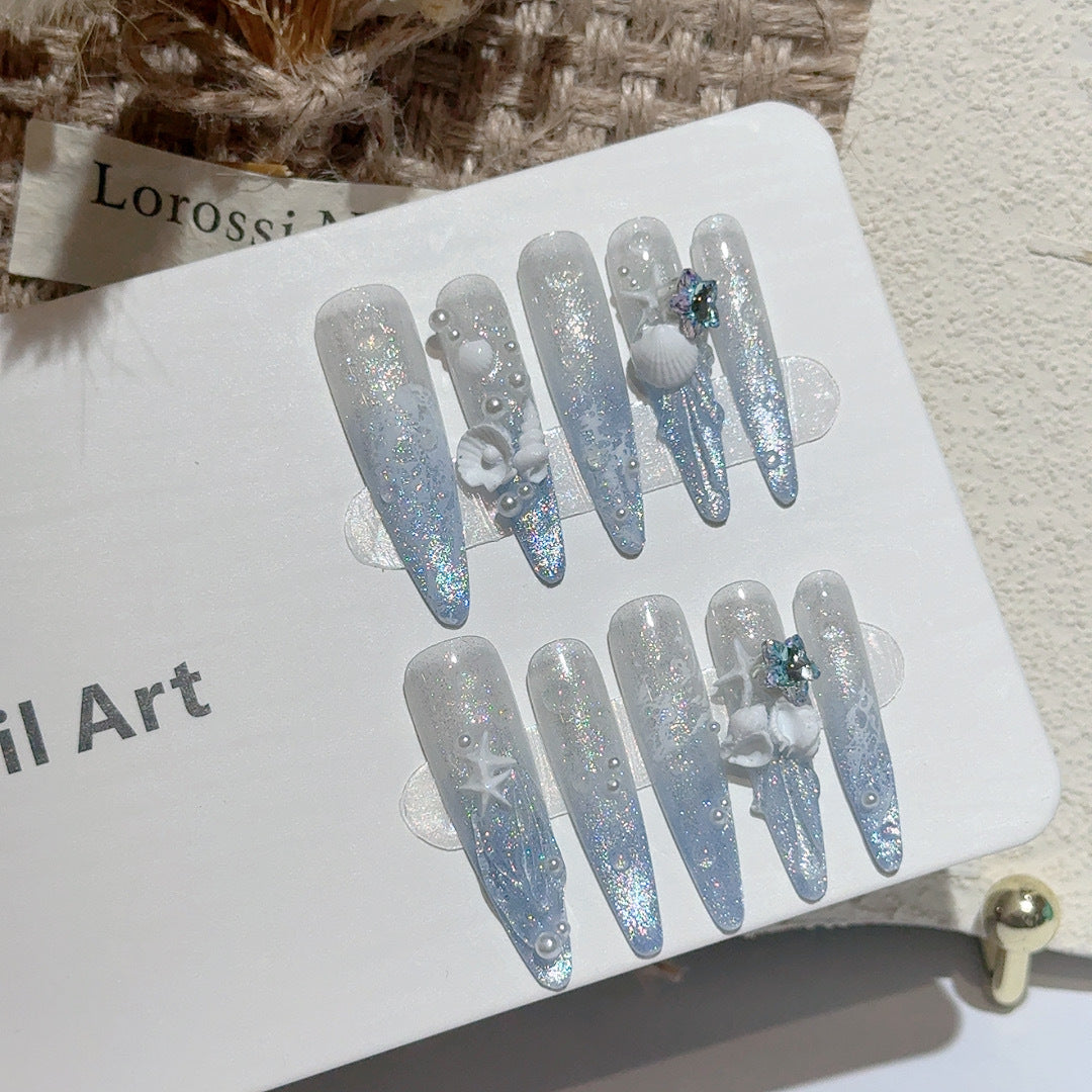 Küsten-Themen Dekorative Press-On Nail Art Set