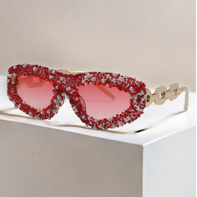 Damen Glamouröse Sonnenbrille mit verziertem Rahmen Brehn
