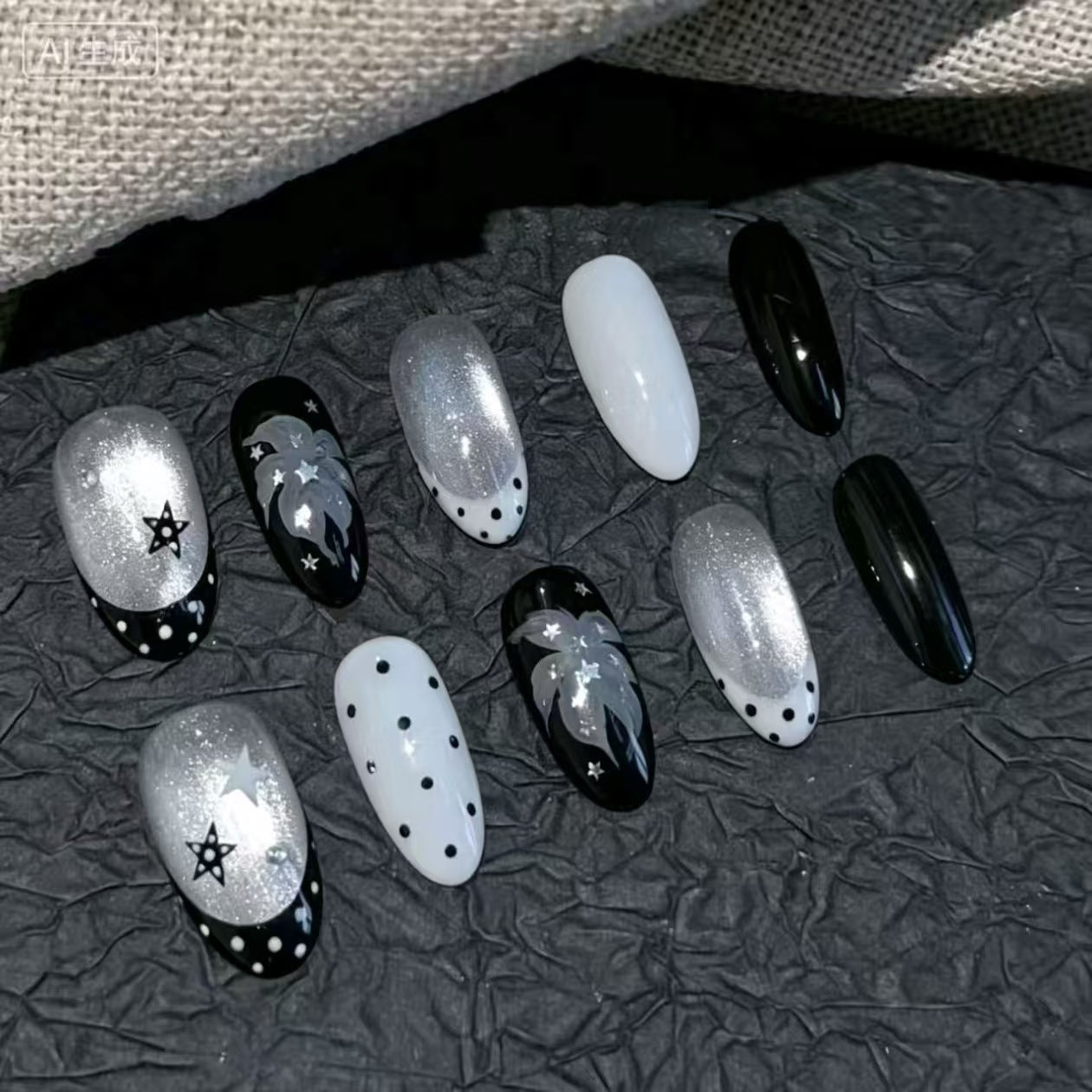 Künstlerisches Press-On Nagelset Brehn