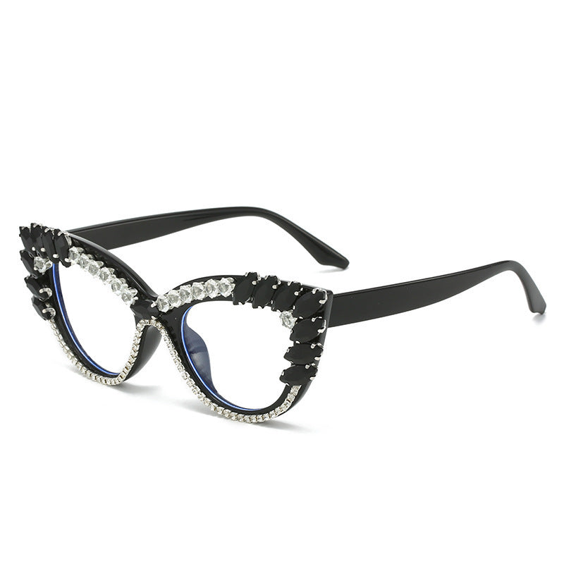 Damen Glamouröse Cat-Eye Sonnenbrille mit Kristallverzierung Brehn