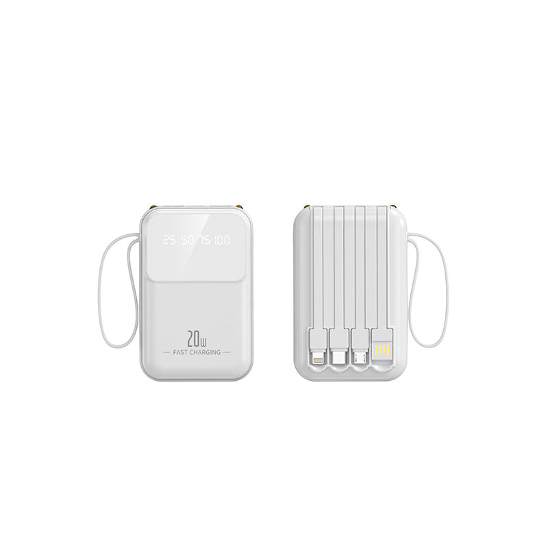 Tragbare Powerbank mit Integrierten Ladekabeln und Smart-Ladestandanzeige Brehn