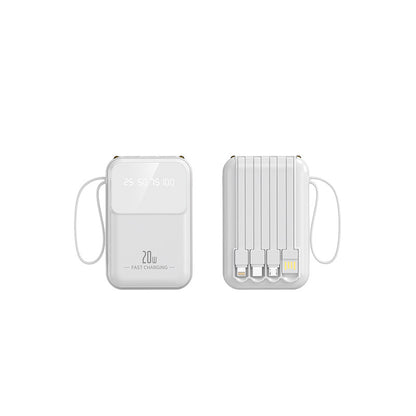 Tragbare Powerbank mit Integrierten Ladekabeln und Smart-Ladestandanzeige Brehn