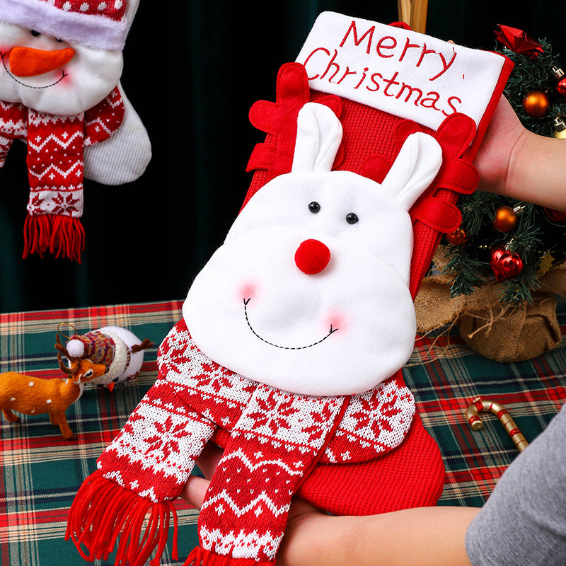 Weihnachtsstrumpf mit Schneemann-Motiv Brehn