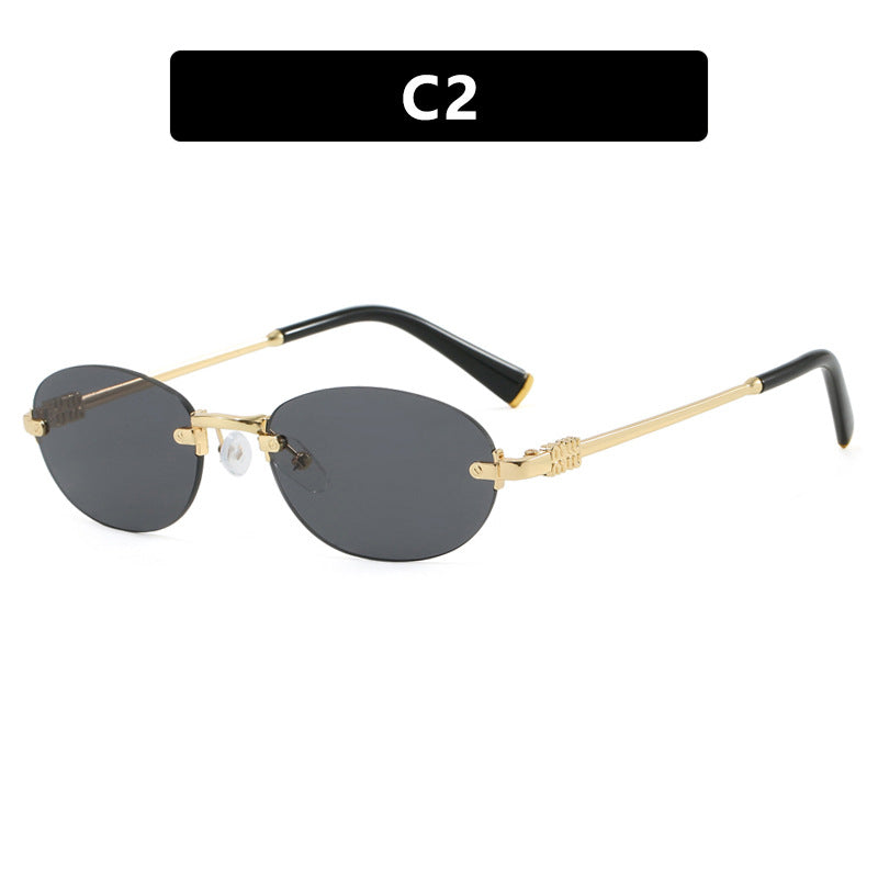 Damen modische Sonnenbrille mit ovalem Rahmen und edlen Akzenten Brehn