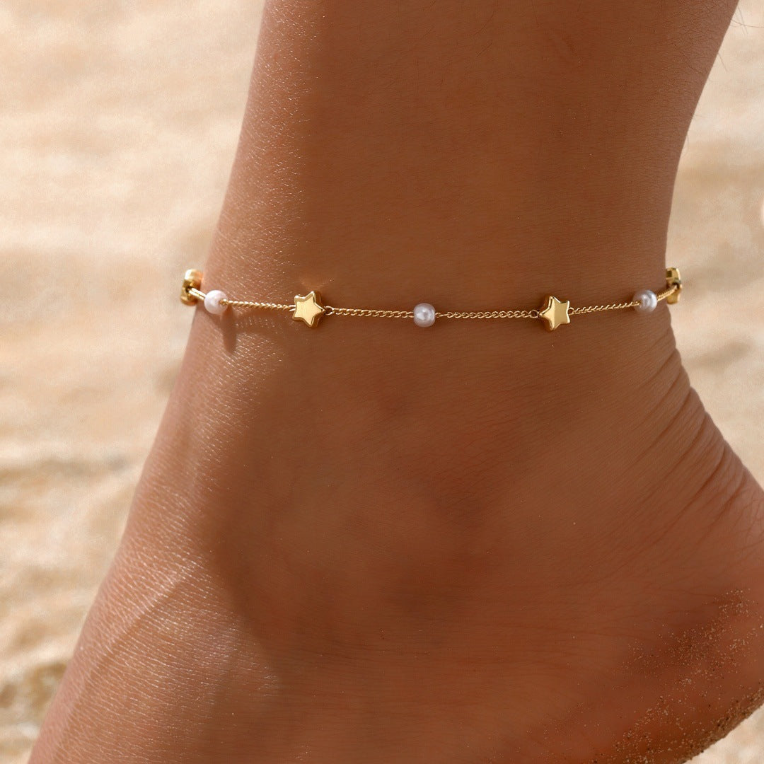 Star und Pearl Fußkette Brehn