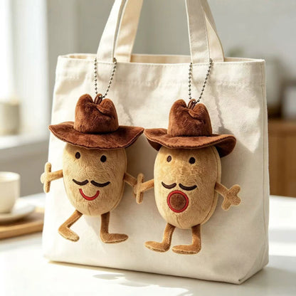 Neuheit Cowboy Charakter Plüsch Taschenanhänger Schlüsselring mit Metallkugel-Kette und kuschelbarem Körper Brehn