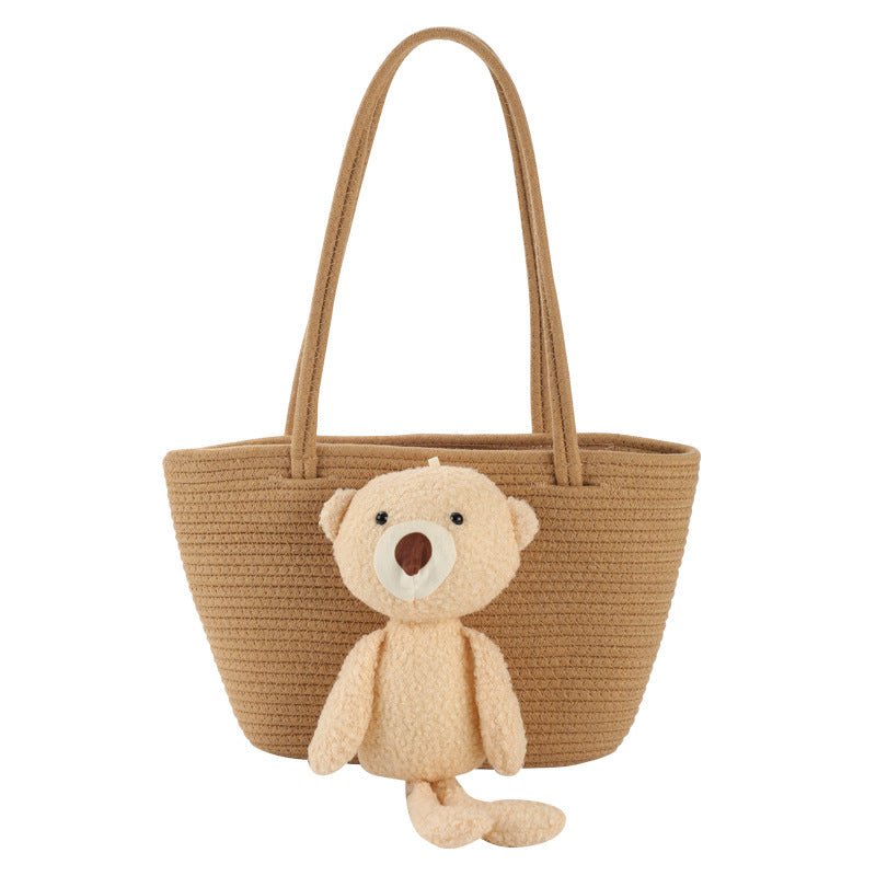Damen Handtasche mit niedlichem Kuschel-Bären-Akzent Brehn