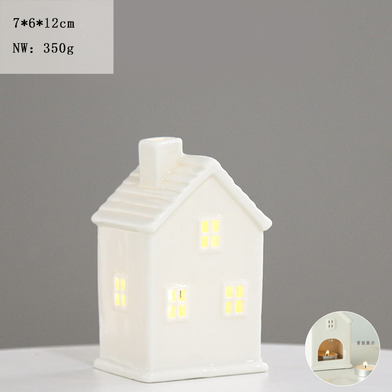 Keramischer Hausförmiger Kerzenhalter Brehn