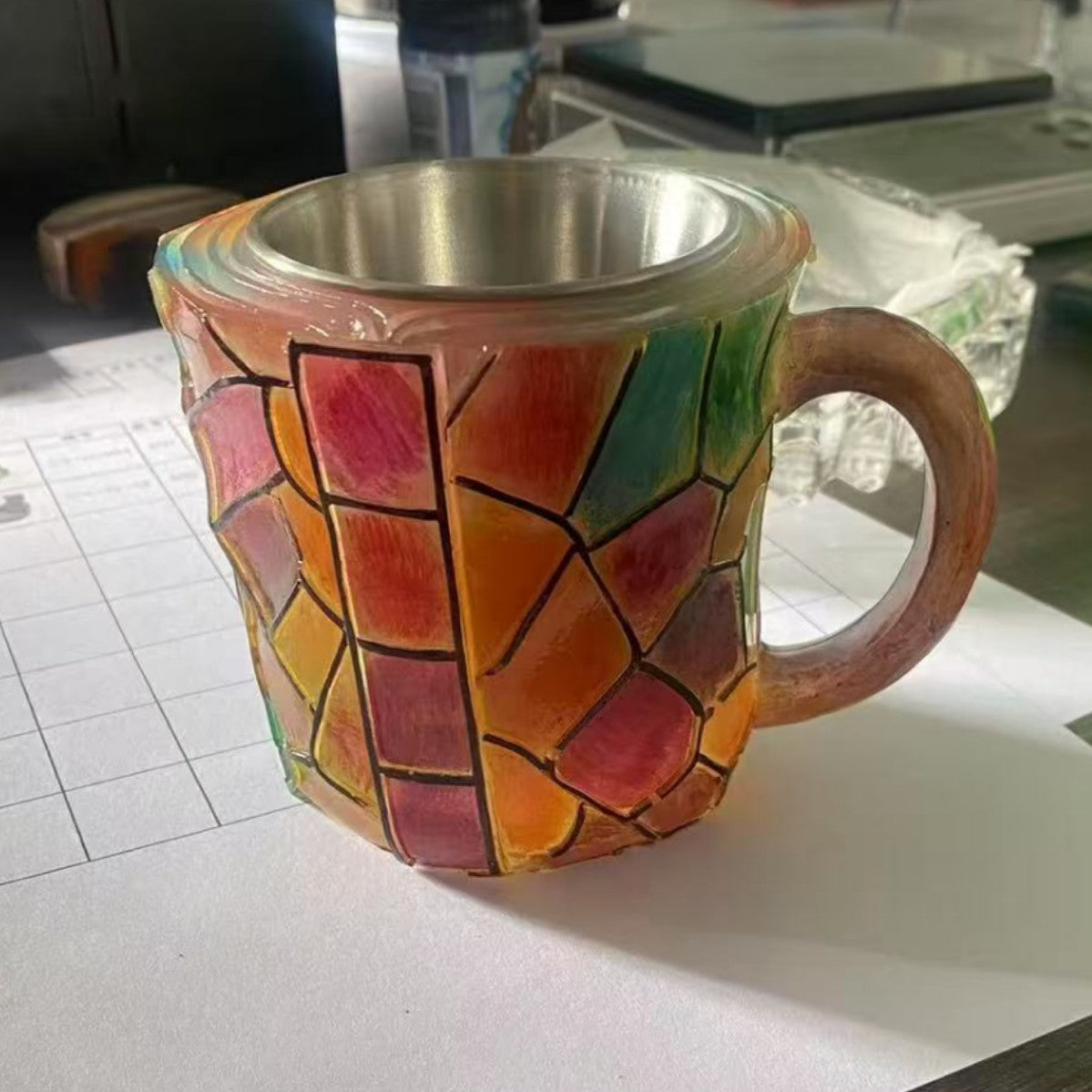 Kreative Buchstapel Tasse Brehn
