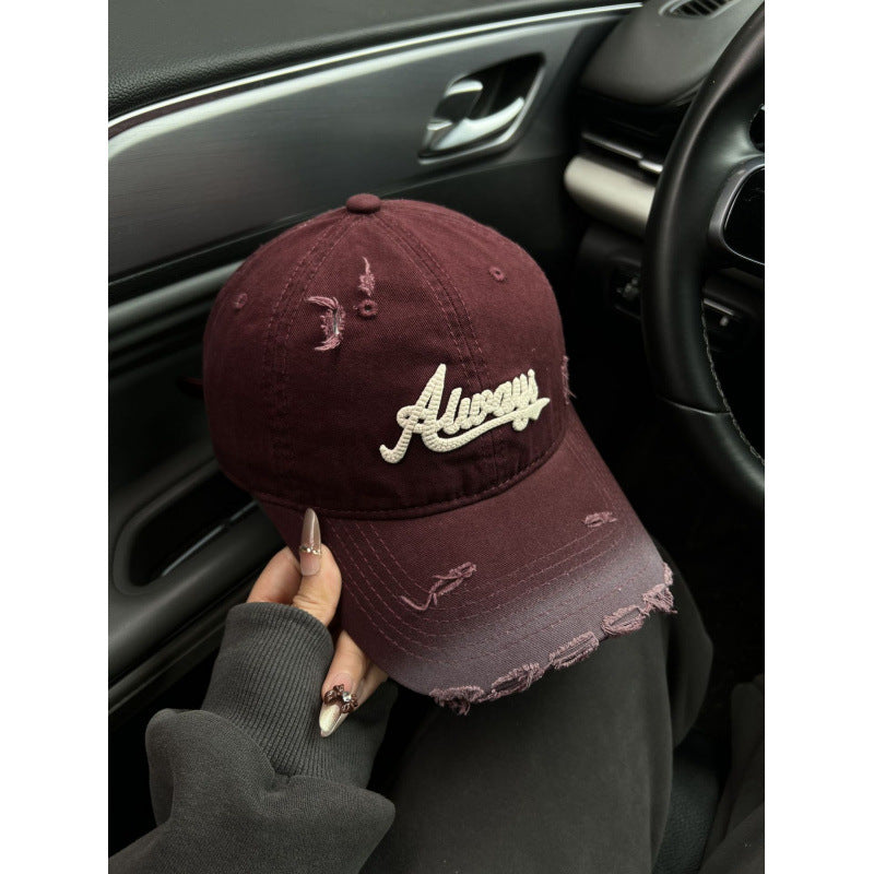 Damen Distressed Denim Stil Baseballmütze Brehn