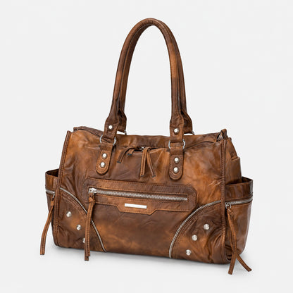 Multi-Pocket Vintage Leder Tasche