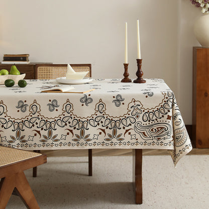 Bedruckte rechteckige Tischdecke aus Baumwollmischung mit Paisley‑Bordüre Brehn