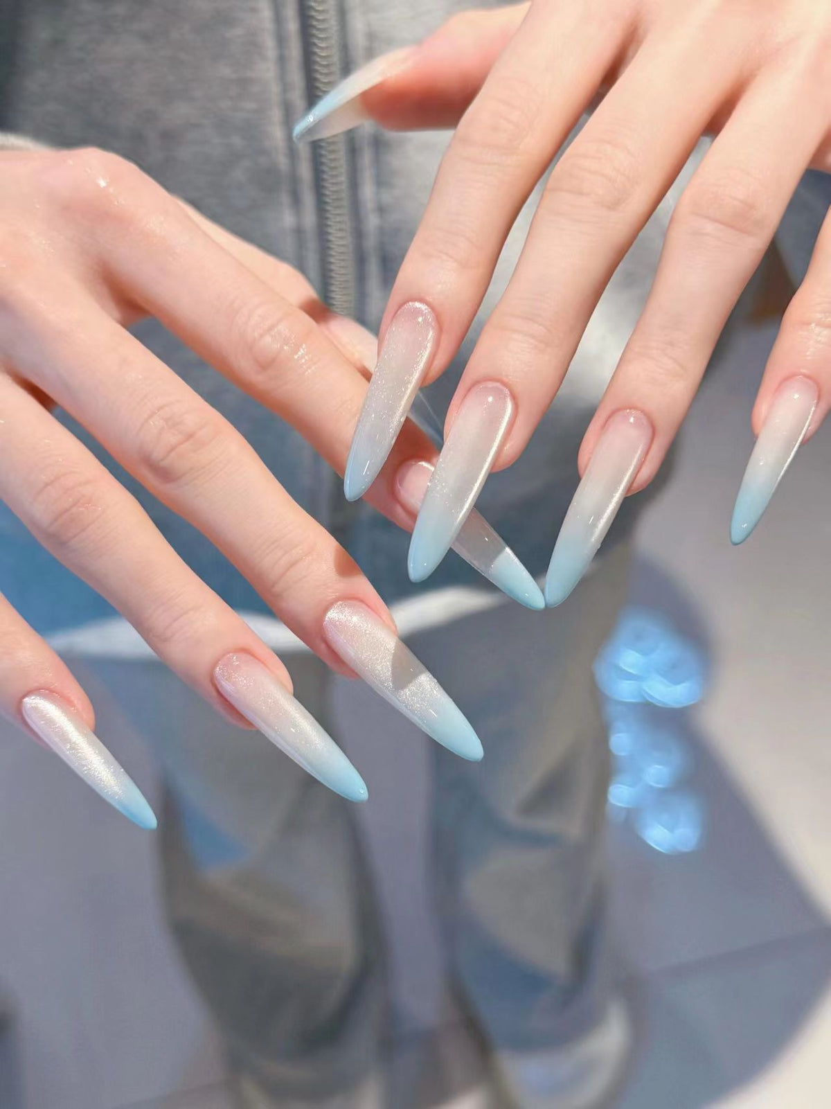Lange Gradient Acrylnagelverlängerungen