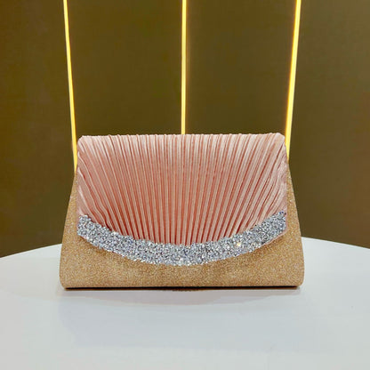 Faltete Satin Abend-Clutch