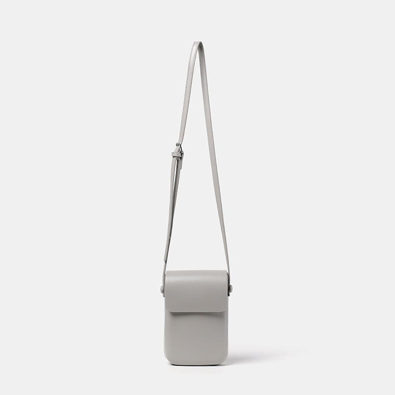 Kompakte Leder Crossbody Pouch Brehn